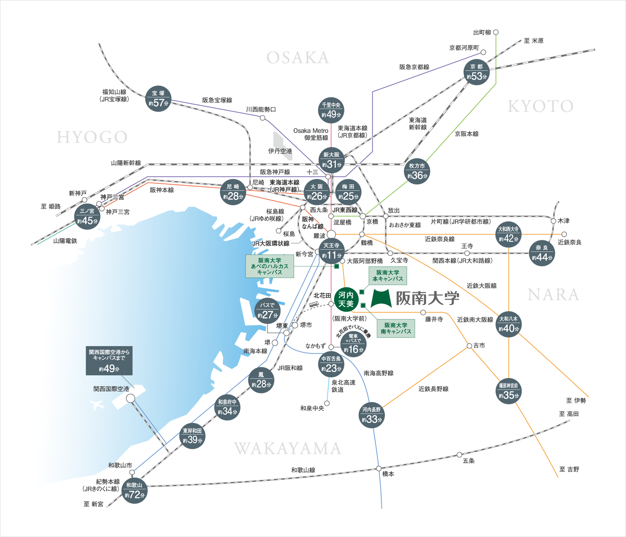 阪南大学周辺の地図