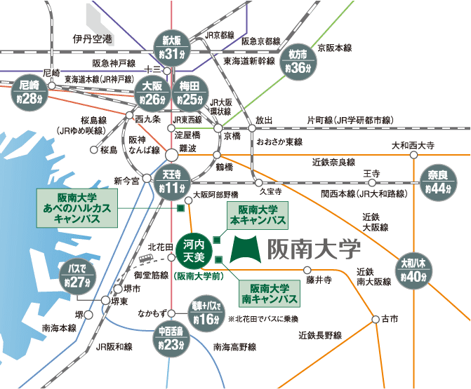 阪南大学周辺の地図