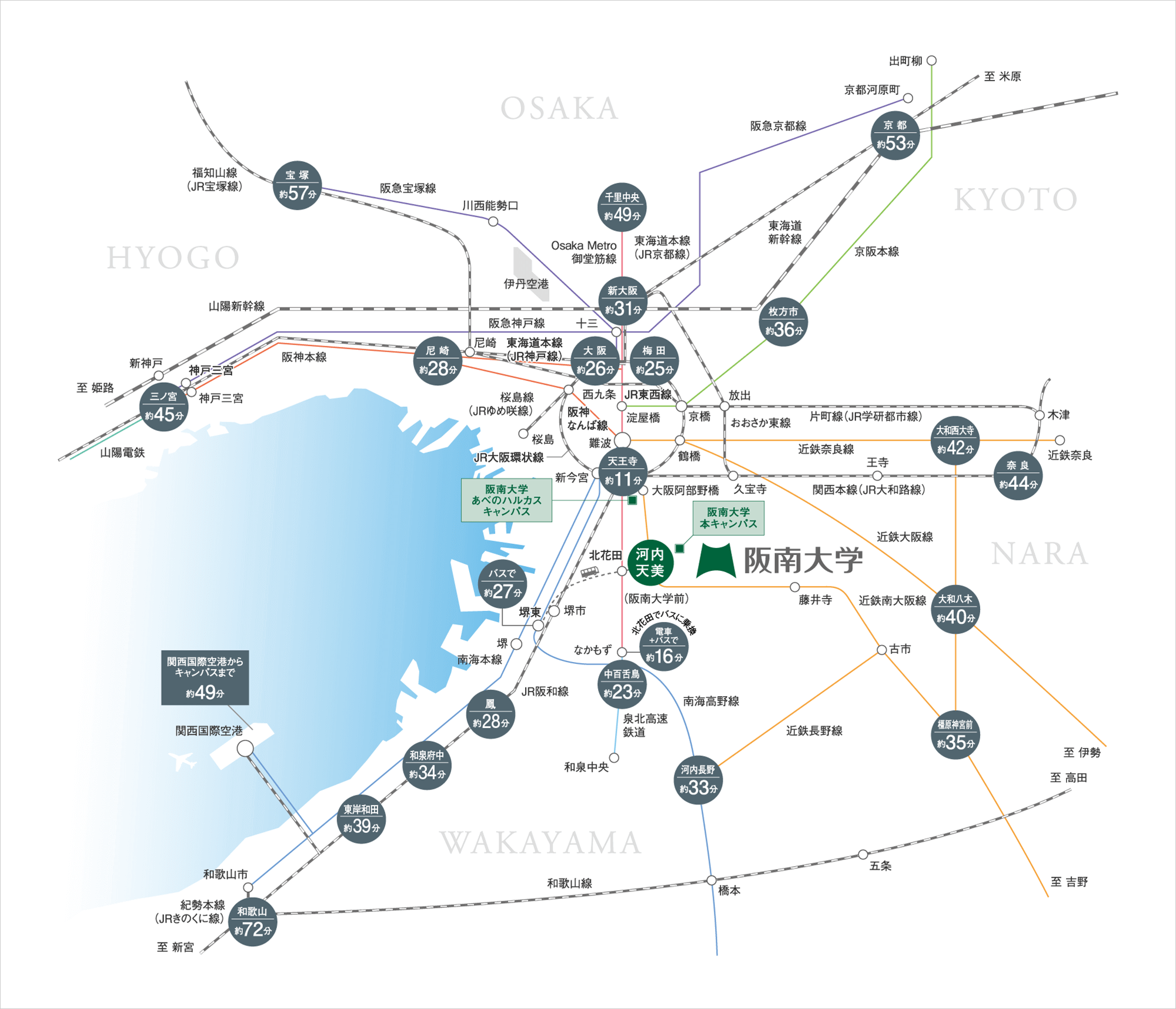 阪南大学周辺の地図